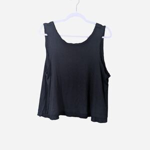We The Free Black Ribbed Boxy Tank Top Free People Grunge Boho